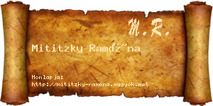 Mititzky Ramóna névjegykártya